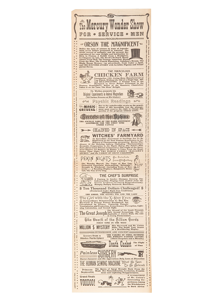 Orson the Magnificent, the Mercury Wonder Show Quicker than the Eye