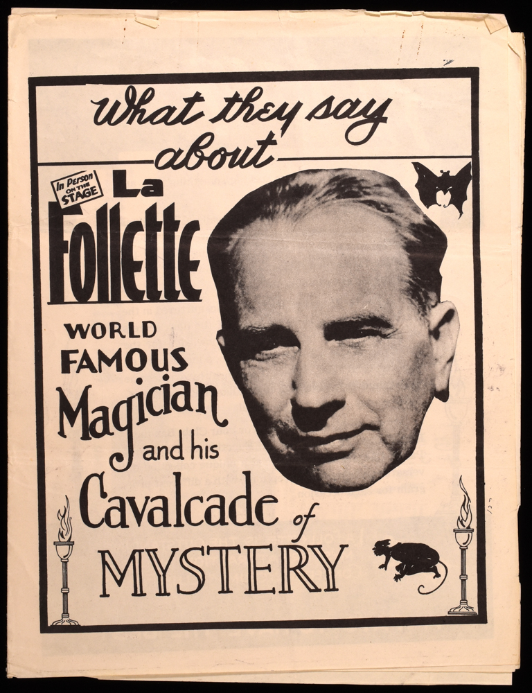 LaFollette Program and Advertisement Quicker than the Eye