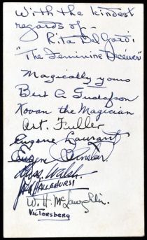 Index card with Miscellaneous Autographs