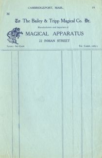The Bailey and Tripp Magical Co. Letterhead