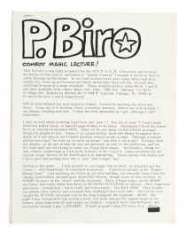 P. Biro Comedy Magic Lecture!