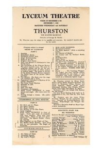 Thurston Lyceum Theatre Program