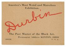 Durbin American Egyptian Hall Advertisement
