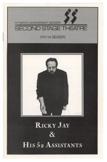 Ricky Jay & His 52 Assistants at the Second Stage Theatre Playbill