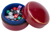Miniature Dice in Italian Leather Case