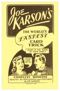 Joe Karson's the World Fastest Card Trick
