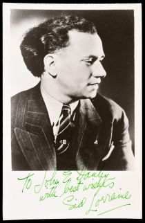 Sid Lorraine Postcard, Signed