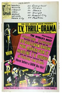T.V. Thrill-Orama Window Card