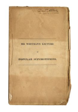 Mr. Whitman's Lecture on Popular Superstitions
