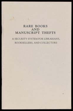 Rare Books and Manustript Thefts