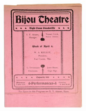 Bijou Theatre Program: High Class Vaudeville