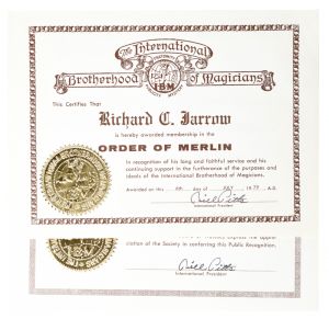 Richard C. Jarrow I. B. M. Membership Certificates