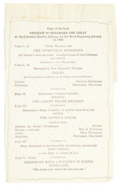 Copy of the Last Program of Herrmann The Great