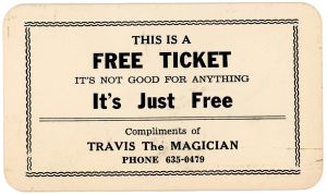 Travis the Magician Free Ticket