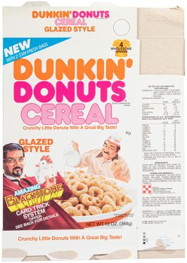 Dunkin Donuts Cereal Box with Blackstone, Jr.