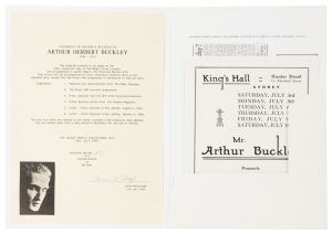 Facsimiles of Material Related to Arthur Herbert Buckley, 1890-1953