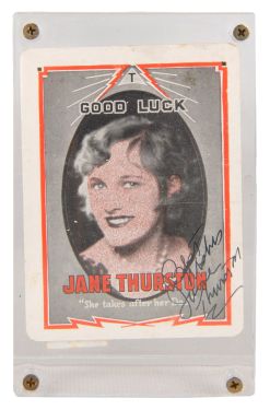 Howard and Jane Thurston Good Luck Throw-Out Card (Signed)