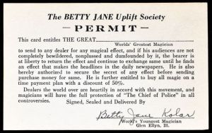 Betty Jane Uplift Society Cards