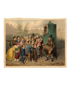 Hand-Colored Punch and Judy Show Print