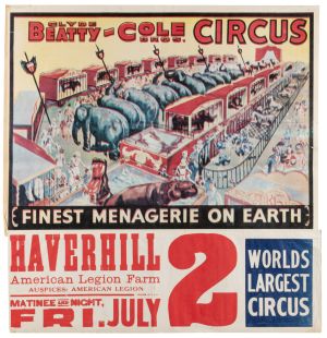 Clyde Beatty Cole Bros. Circus Finest Menagerie on Earth Poster