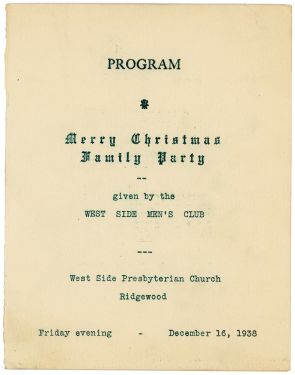 Merry Christmas Family Party Program, West Side Men's Club