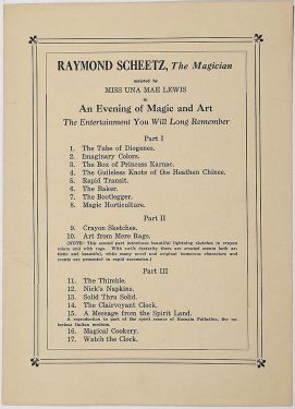Raymond Scheetz, The Magician