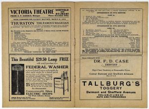 Thurston at the Victoria Theatre Program