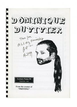 Dominique Duvivier Lecture Notes 99, American Tour (Inscribed and Signed)