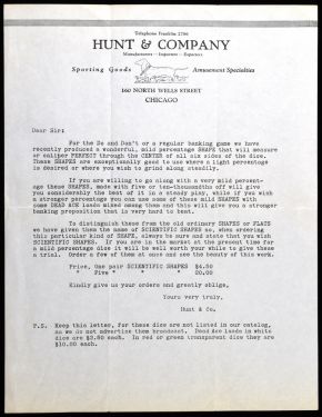 Hunt and Company Gambling Letter
