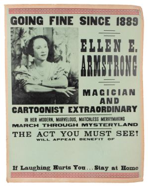 Ellen E. Armstrong Going Fine Since 1889 Window Card